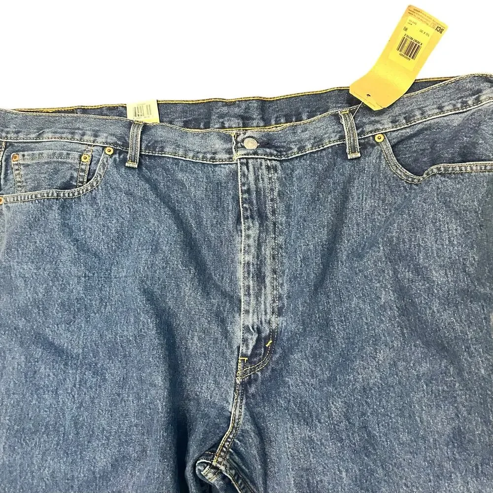 Levi's 505 Men's Jeans NWT 50x30 Big & Tall Medium Stonewash 100% Cotton Rigid